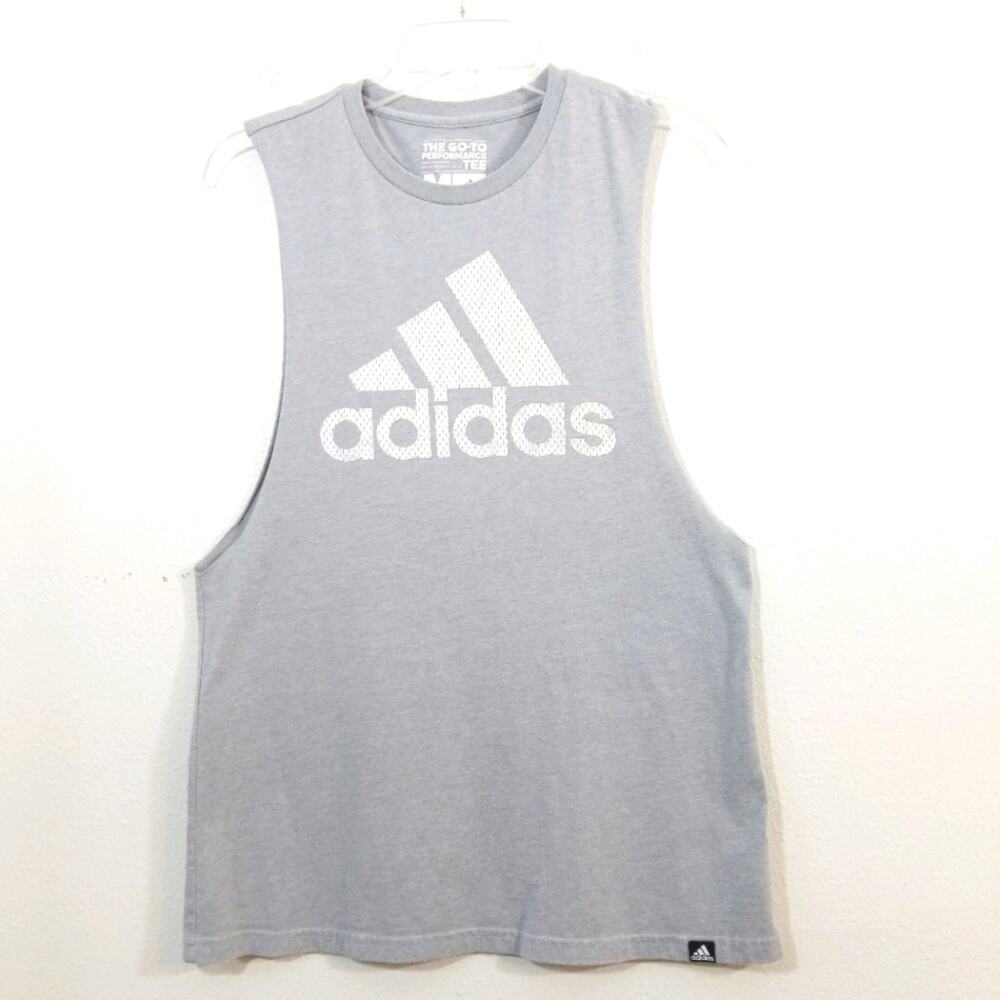 Adidas Grey Silver Go-To Performance muscle tee M